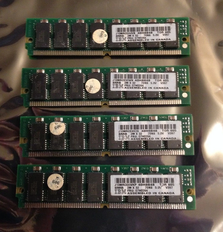 4x 8 MB 72 pines 60ns EDO sin paridad 2Mx32 memoria SIM 32 MB Apple Macintosh PC Unix Foto 1 de 3