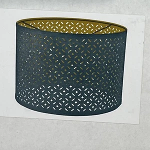 Pantalla de lámpara Ikea retirada NYMO perforada 17" azul y latón - Imagen 1 de 8