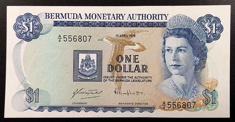 1978 $1 from the Bermuda Monetary Authority! Queen Elizabeth II! Cover