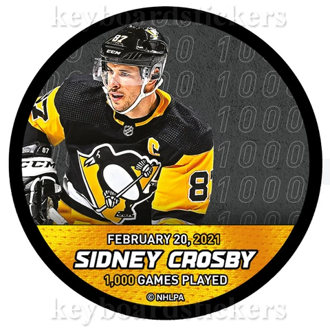 SIDNEY CROSBY 1000 GAMES PLAYED FEB.20/2021 PITTSBURGH PENGUINS HOCKEY PUCK -NEW Cover