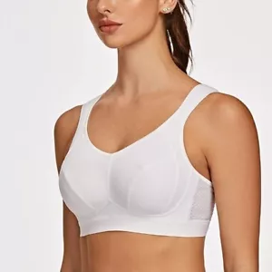 Women's High Impact Support Wireless Bounce Control Plus Size Sports Bra - Picture 1 of 3