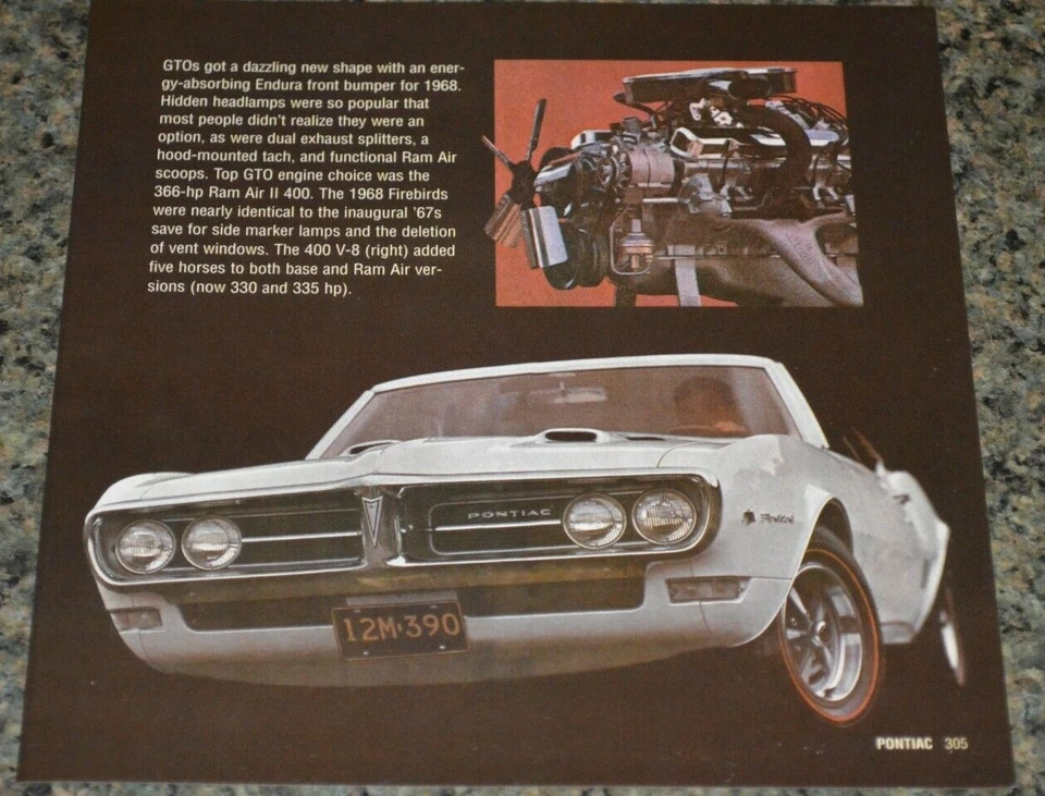 Pontiac Firebird 1968 impresión de imagen 68 400 Ram Air II 9 Foto 1 de 1