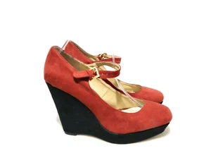 Size 9 Womens Retro Two Tone Color Platform Wedge Bootie - Picture 1 of 6