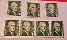 (7) 1965 Thomas Jefferson 1 Cent Stamp used