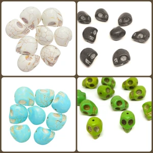 10pcs big 18mm stone gothic skull beads for Halloween Jewellery Making DIY Craft - Picture 1 of 10