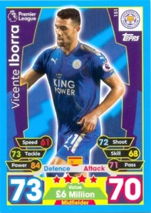 2017/2018 Topps Match Attax Card 151 Vicente Iborra - Leicester City - Imagen 1 de 1