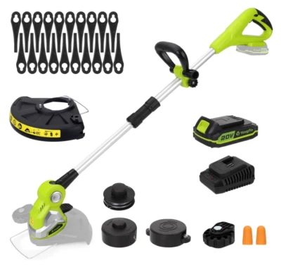 Yougfin Cordless Lawn Trimmer Weed Wacker 3 in 1, 20V Lawn Mower Grass Edger wit - Image 1 of 4