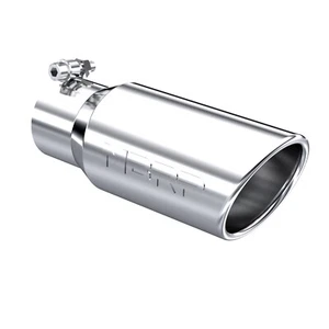 MBRP T5155 Universal 10" Long  4" OD Angled Rolled End Exhaust Tip with 3" Inlet - Picture 1 of 4