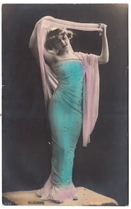 Gabrielle Robinne, französische Schauspielerin ~ antike getönte Reutlinger Echtfoto Postkarte - Bild 1 von 2