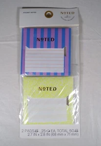 Post-It Noted Pocket Notes 2 Lined Sticky Note Pads 25 Sheets Each Office School - Picture 1 of 2