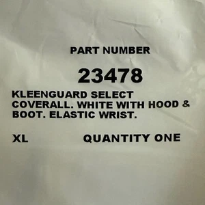 Kleenguard (2)Pc Select Coverall White with Hood & Boot Elastic Wrist XL 23478 - Picture 1 of 3