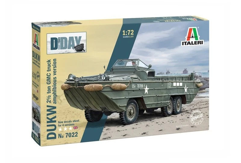 Italeri 7022 1/72 Scale Model Kit WWII U.S. DUKW 2-1/2 Ton GMC Amphibious Truck - Image 1 of 1