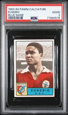 Panini Calciatori Eusebio 1963 nombre azul PSA 2 Foto 1 de 2