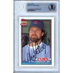 Rick Sutcliffe Signed 1991 Topps #415 MLB Card AUTO Beckett BAS Slabbed Cubs - Picture 1 of 6
