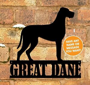 Great Dane Metal Dog Sign for Home, House Name, Wall Art, Dog Name Plaque