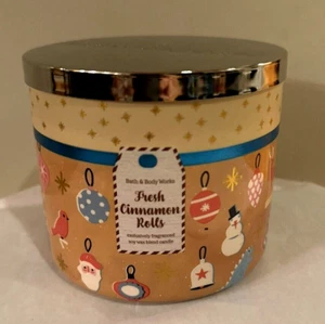 Bath & Body Works FRESH CINNAMON ROLLS Candle Scented 3 Wick Large 14.5 oz NEW - Picture 1 of 5