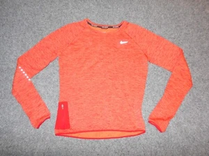 NIKE DRI-FIT 812042 RUNNING THERMA SPHERE ELEMENT WOMENS MEDIUM ORANGE PULLOVER - Picture 1 of 4