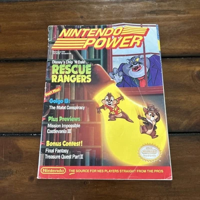Nintendo Power Magazine July/August 1990 Chip N Dale Rescue Rangers with Poster - Image 1 of 4