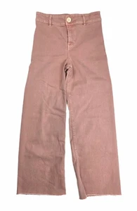 Jeans Zara vita alta rosa marino dritto gamba larga orlo sfilacciato ragazza 13-14 26x27 - Foto 1 di 5