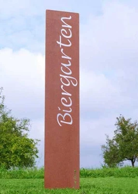 Garten Stele Edelrost Biergarten 120cm Stecker Deko Schild Pflanz Metall - Bild 1 von 4
