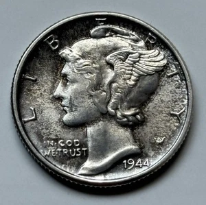 1944 Mercury Dime - Scarce High Grade Lustrous 90% Silver No Reserve - Picture 1 of 4