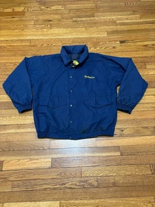 Burberrys Mens Windbreaker Jacket Sz XL Blue Full Zip Nylon Pockets Casual Golf - Picture 1 of 18