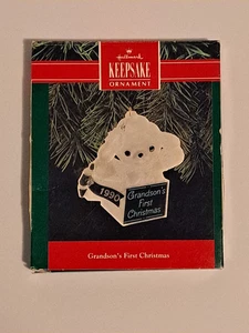 Hallmark Keepsake 1990 Ornament "Grandson's First Christmas" - Picture 1 of 3