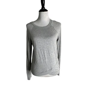 Athleta Criss Cross Sweatshirt Size S Gray Long Sleeve Pullover Athletic - Picture 1 of 12