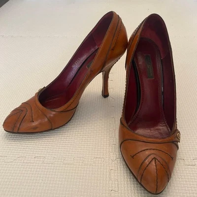Zapatos de salón Louis Vuitton tacón cuero marrón talla 38,5 EE. UU. aproximadamente 7,5 para mujer Foto 1 de 4