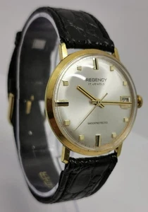 Vtg 1960s Regency 17 Jewels Gold Plated 33mm Mechanical Gents Watch Cal FHF 96-4 - Picture 1 of 14