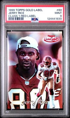 1999 Topps Gold Label #60 Jerry Rice Class 1 Red Label #/100 PSA 9 Pop 1 (NH) - Image 1 of 2