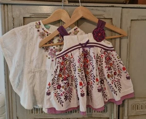 2 gorgeous Monsoon Kids Woven tunic style , Embroidered, Beaded Tops NEW 3-4YRS - Picture 1 of 9