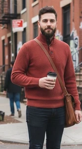 Maglione trapuntato vintage Alan Flusser uomo maglia stile nonno taglia L classico preppy - Foto 1 di 8