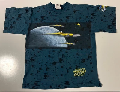 VTG Star Wars Episode 1 Naboo Bravo Squadron T-Shirt Youth Medium w Seam Issue - Image 1 of 4