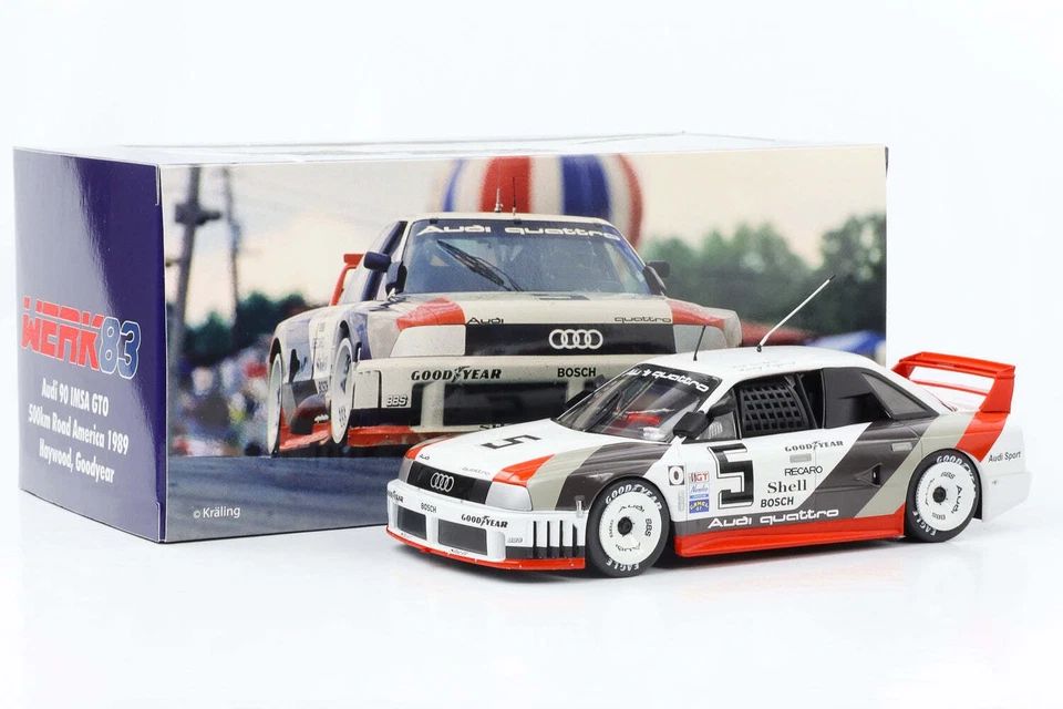 1:18 Audi 90 Imsa Gto #5 500 km Road America Imsa 1989 Haywood Goodyear Werk83 - Immagine 1 di 4