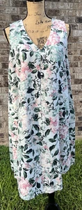 Women's J. Jill Love Linen Floral Shift/A-Line Dress Large - Picture 1 of 8