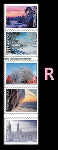 US 6038-6041 6041a Winter Landscapes F vert strip 5 R MNH 2025 after 9/30 - Picture 1 of 1