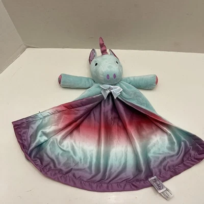 Zoe Unicorn Scentsy Buddy Satin Lovey Plush Security Blanket Pink Teal - Image 1 of 4