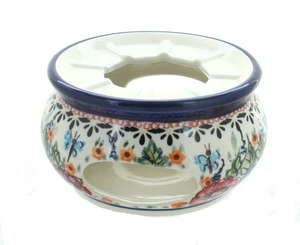 Blue Rose Polish Pottery Floral Butterfly Teapot Warmer - Picture 1 of 1