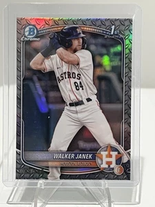 2025 Bowman Walker Janek Diamond Plate Steel Refractor 98/100 Astros Prospect - Picture 1 of 3