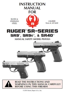Ruger SR Series Pistol Owners Instruction and Maintenance Manual SR9 SR9C SR40 - Picture 1 of 1