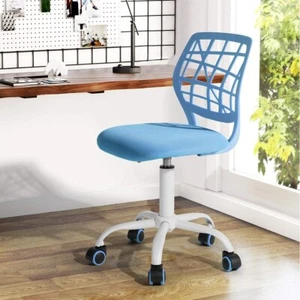 FurnitureR Teens office chair 360 Swivel Low Mid PP Mesh Back Fabric Seat - Picture 1 of 9