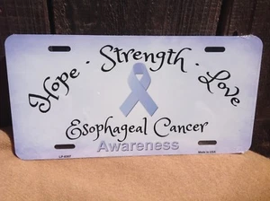 Hope Strength Love Esophageal Cancer Awareness Ribbon Auto Truck License Plate - Bild 1 von 1
