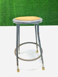 Vintage Industrial Metal Shop School Stool Chair 24" Seat Height Science Class - Picture 1 of 8