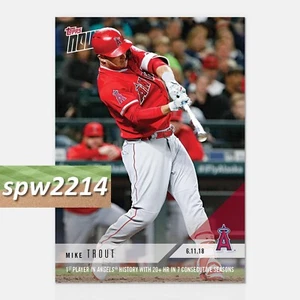 2018 Topps Now Mike Trout #310 1st Player in Angels History 7 Consecutive 20+ HR - Picture 1 of 1