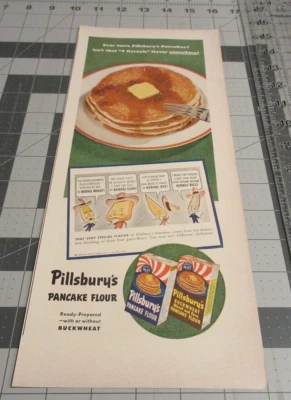 1942 Pillsbury's Pancake Flour "4 Kernels" Vintage Print Ad - Image 1 of 3