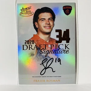 2021 AFL Optimum Draft Pick Signature Copper Fraser Rosman Melbourne 41/170 - Picture 1 of 3