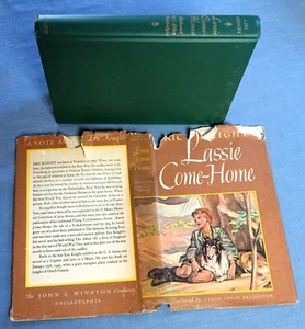 LASSIE COME-HOME BY ERIC KNIGHT 1940 HC/DJ ILLUSTRATED BY CYRUS LeROY BALDRIDGE - Picture 1 of 6