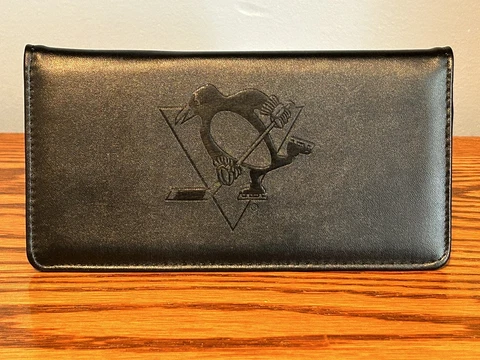 Pittsburgh Penguins Leather Checkbook Cover New Cover