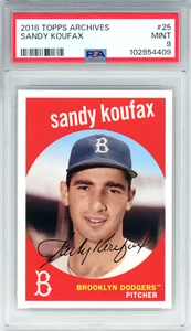 SANDY KOUFAX 2018 Topps Archives #25 PSA 9 - Picture 1 of 2